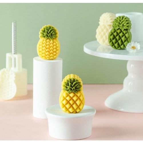 50g Barrel Mooncake Mold with 2 Pineapple Cloud Stamps Cookie Cutter Hand Press Green Bean Pastry Mould DIY Bakeware