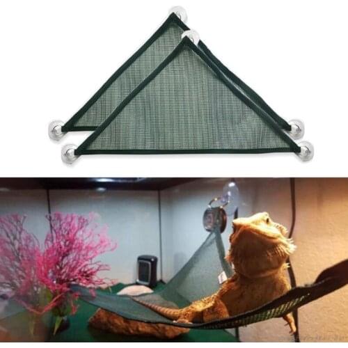 2Pack Bearded Dragon Hammock Lizard Lounger Ladder Hanging Bed Accessories, Reptile Habitat Terrarium Decoration for Be Dropship