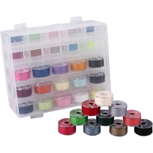 INNE 50 Bobbins Sewing Thread Machine Threads Stitch Supplies Set Embroidery Box Spool Accessories Kit Handmade Colorful DIY