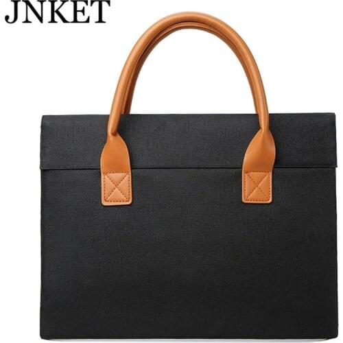 JNKET New Mens Business Document Bag Briefcase Conference Bag Denim Handbag Computer Bag