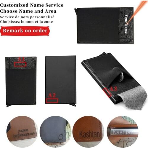Custom Name ID Card Holder Blocking Men Aluminum Cash Slim Metal Wallet Credit Card Purse Coin Purse Card Case Business Wallet