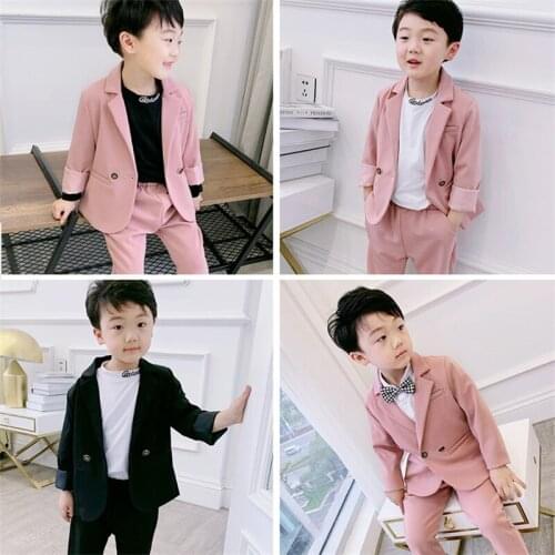 Formal Children Suit baby Boys Suits Blazer fashion kids Suit sets For Wedding Boys Clothes Jackets Blazer+Pants 3-10Y