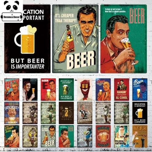 Retro Pub Bar Decoration Drinks Beer Tin Signs Metal Plaque Beer Painting Poster Pub Casino Home Vintage Wall Decor