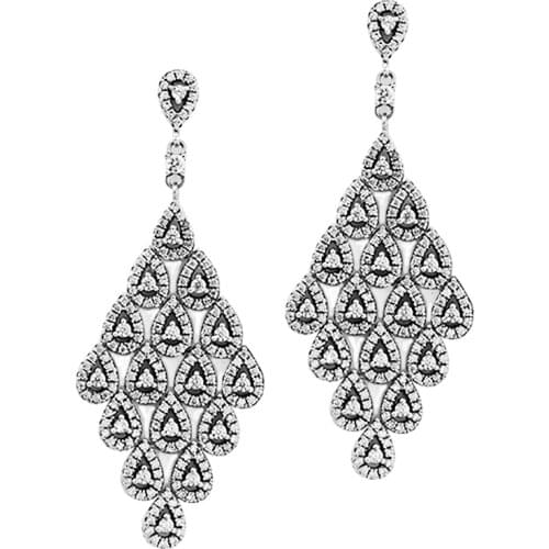 Earrings for women Cascading Glamour Large Hanging Earrings 925 Sterling Silver Jewelry DIY Orecchini Oorbellen Pendientes