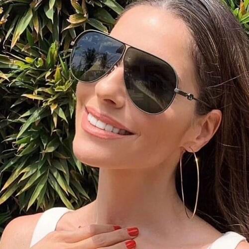 2021 New luxury metal mens retro fashion sunglasses woman trend ocean piece brand design Aviation sunglasses UV400 Gafas De Sol