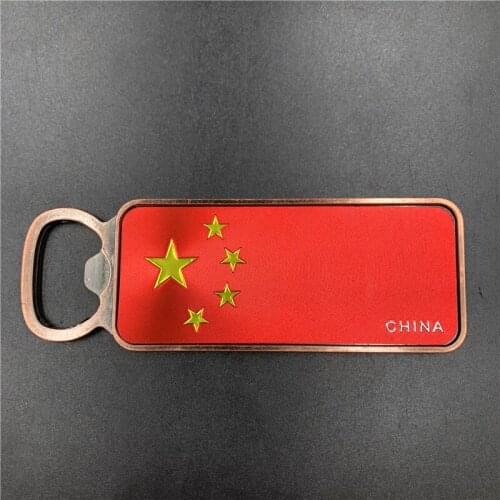 Chinese Flag Souvenir Bottle Opener Creative Decorative Magnets for Refrigerator High-grade Metal Magnet Souvenir Gifts