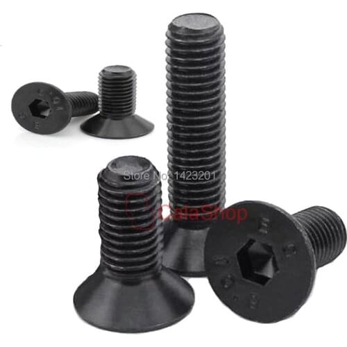 50 Pcs/ Lot M6 Hex Socket Flat head Screw Hexagon screws bolt Hardware Accessorie Carbon steel Metal fitting DIY