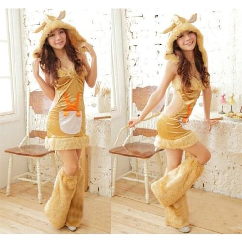 Halloween High Quality Sexy Furry Kangaroo Suit Leopard Cat Girl Cosplay Costumes Backless Sleeveless Christmas Clothes Homewear