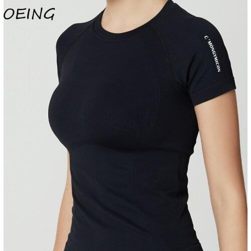 Exercise Shortsleeve Women Yoga Shirts Workout Tops Breathable Dry Fit Gym Tops 2021