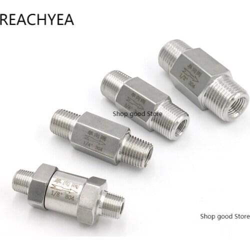 1/8'' 1/4'' 3/8'' 1/2'' 3/4" Male-Male BSP Threaded SS304 Stainless Steel Check Valves Gas Water Oil One-way Non Return Valve