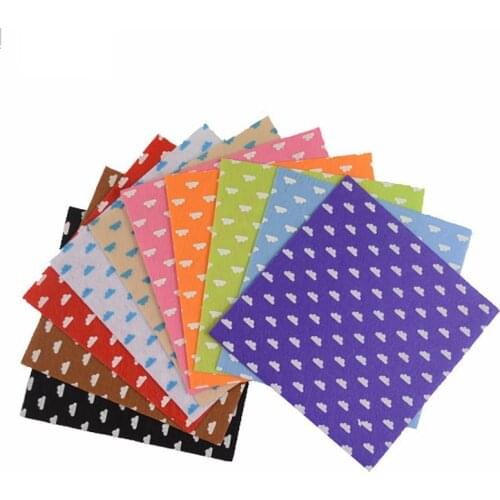 10pcs 1mm Felt Mix Colors Patterned Dot Felt Nonwoven Polyester Cloth Felts Fabric Handmade DIY Needle Sewing Crafts 15*15cm