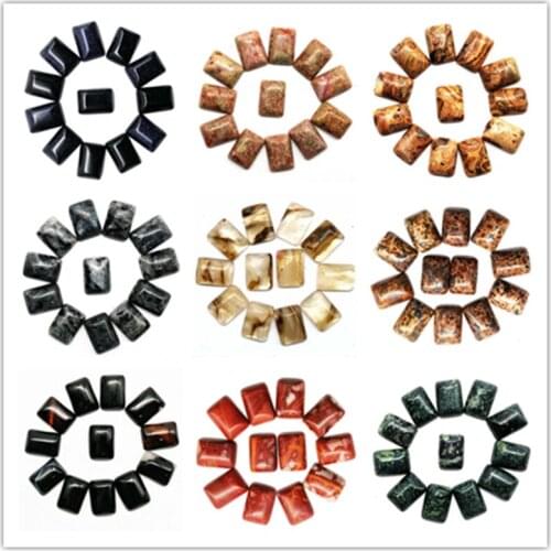 10Pcs 18x13x6mm Mixed stone Oblong Cab Cabochon yl31502(Send Randomly)