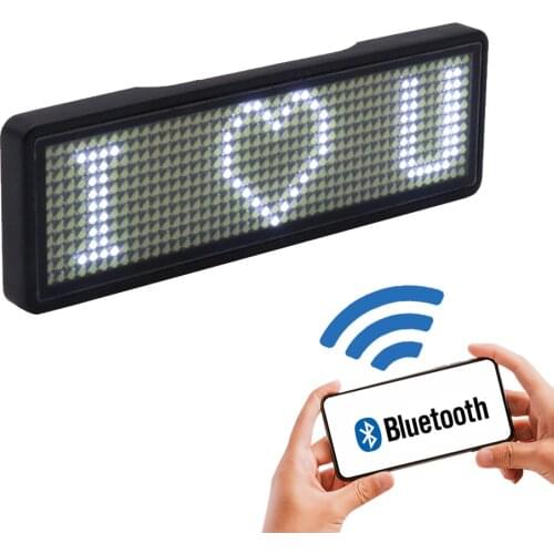2020 fully new bluetooth LED name badge support multi-language multi-program small LED display HD text digits pattern display