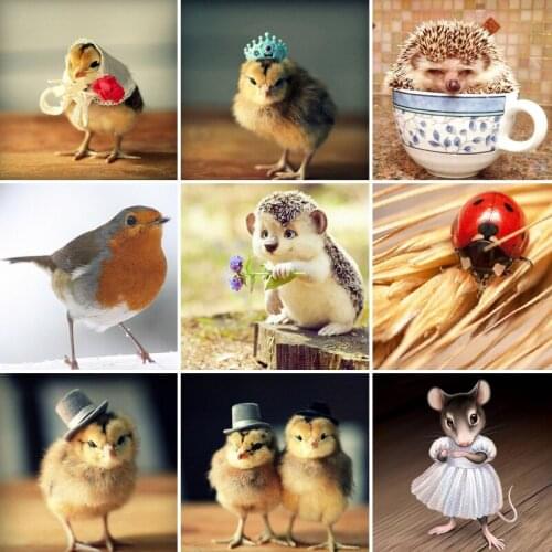 40/50/60 Diamond Painting lovely Animal Yellow chicken Full Square Drill 5D DIY Embroidery Mosaic Sale Rhinestone Art Home Decor