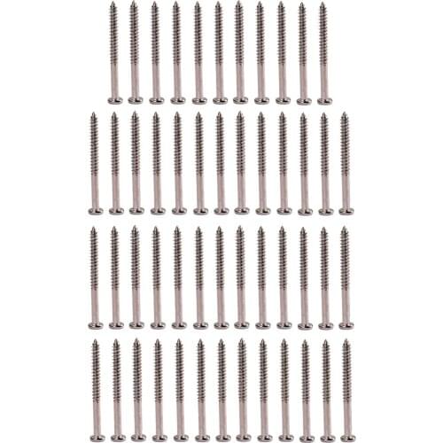 Tooyful 50pcs Nickel Bass Guitar Pickup Mounting Screws for PB JB P90 Pickup Replacement