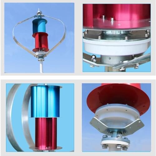 600W 12V 24V Free Energy Generator Wind Power Mill Vertical Axis Low Start Up Wind Speed Efficient For Home Wind Turbine