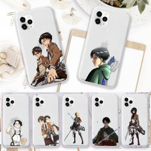 Attack on titan Japan anime Phone Case Transparent for iPhone 6 7 8 11 12 s mini pro X XS XR MAX Plus