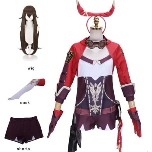 Genshin Impact Amber Cosplay Costume Bunny Girl Suit Hoodie Pants Glasses Wig Kawaii Bunny Costume Accessories Exotic Costumes