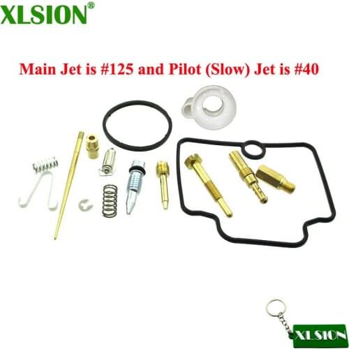 XLSION Carburetor Rebuild Repair Kit (Main Jet is #125 and Pilot (Slow) Jet is #40) For Keihin PE28 Carb