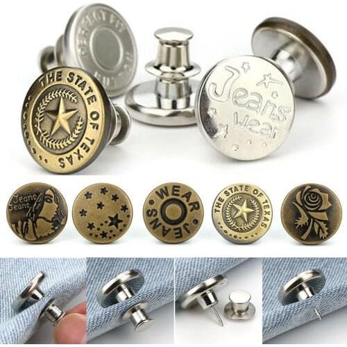 2 Sets Pants Waist Tightness Adjustment Button Rivet Stud Snap Clasp Closure