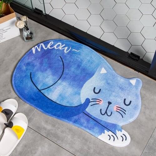 Bathroom Mat Tea Table Bibulous Antiskid False Sleeping Cat Washable Kitchen Rug Bath Mat Bathroom Products Rug Doormat NJ73010