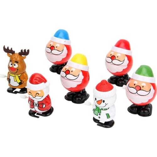 Mini Christmas Clockwork Figurines Santa Claus Snowman Deer Children Educational Toys Xmas Ornaments New Year Gifts Decoration