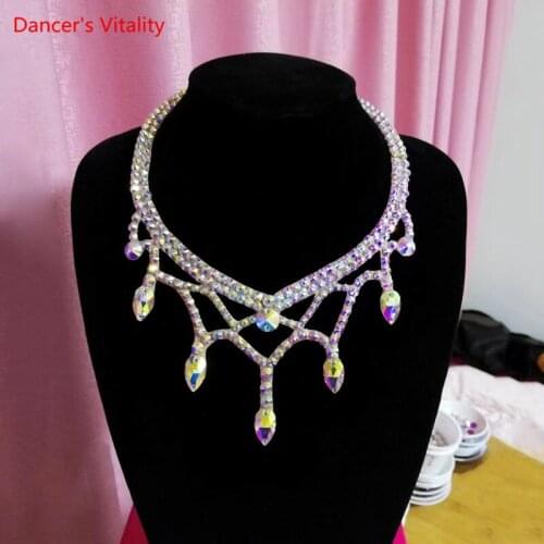 Belly Dance Necklace Diamond Chain Female Adult High-End Stage Profession Rhinestone Performance Competition Accessories