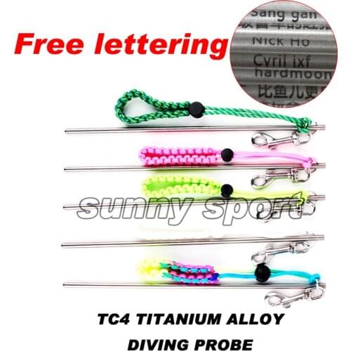 Titanium alloy stick pointer with lanyard Snorkeling and Scuba Diving Tickle Stick Graduation Shipping free Diving probe