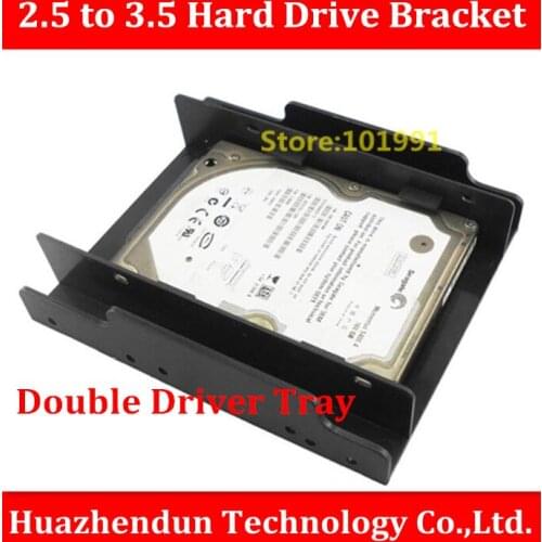 New Arrive 2.5 inch to 3.5 inch Hard Drive Bracket Double Driver Tray Plastic Double Conversion Bracket