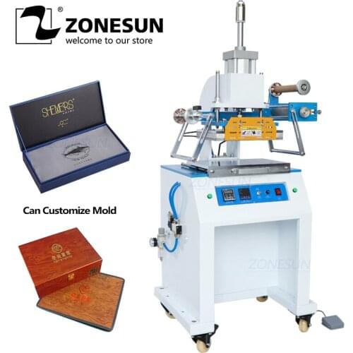 ZONESUN ZSP-890D Pneumatic Stamping Machine Leather Plastic Rubber Wood Paper Hot Stamping Custom LOGO Heat Press Machine