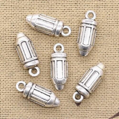 15pcs Charms Pencil 18x7x6mm Antique Bronze Silver Color Plated Pendants Making DIY Handmade Tibetan Bronze Silver Color Jewelry