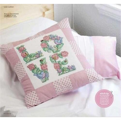 Rose LOVE Love Pillow 34-34 Cross Stitch Kit Packages Counted Cross-Stitching Kits Cross stich Painting Set