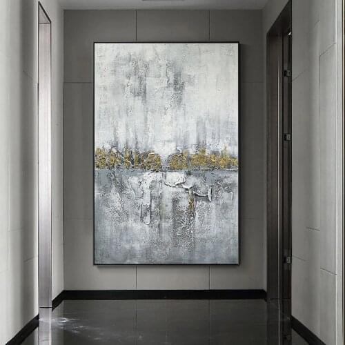 Handmade Modern Abstract Canvas Oil Painting Thick Texture Interior Decoration Artwork