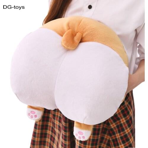 Cute Corgis Dog Butt Plush Corgis Ass pillow Hip winter Hand Warmer Cartoon animal Coin Purse Sofa Cushion Stuffed Dog Kids toy