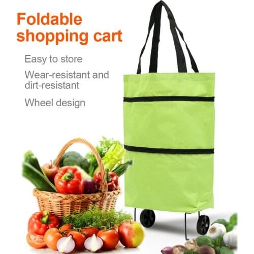 Shopping Trolley Bag Portable Folable Tote bag Shopping Cart Grocery Bags with Wheels Rolling Grocery Cart Shopping Organizer
