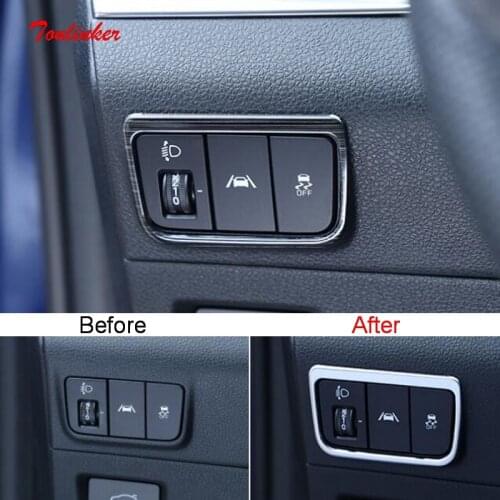 Tonlinker Interior Car Headlight Control Cover Sticker For KIA K5 OPTIMA 2020-21 Car Styling 1PCS Stainless steel Cover Stickers