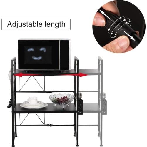 Retractable Organizer Kitchen Microwave Oven Shelf Metal Multi Function Stand Microwave Oven Rack Microwave Oven storage rack