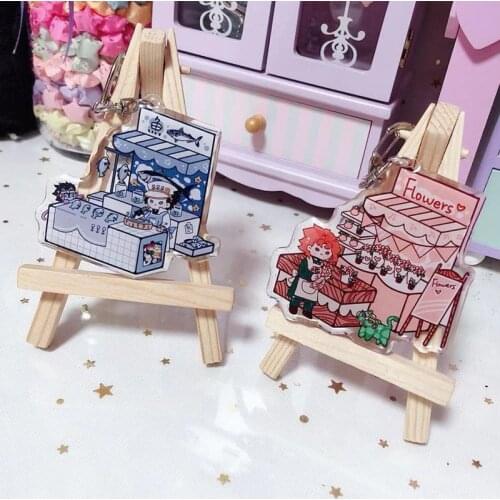 Japan Anime JOJOs Bizarre Adventure Golden Wind Kawaii Pendant Keyring Kujo Jotaro Kakyoin Noriaki Cosplay Acrylic Keychain Bag