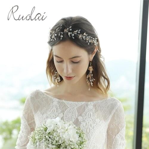 New Wedding Head Wear Tiara Flexible Headpiece Beaded Wedding Headband Lady Hair Accessories Women Jewelry Bridal Wear HD43