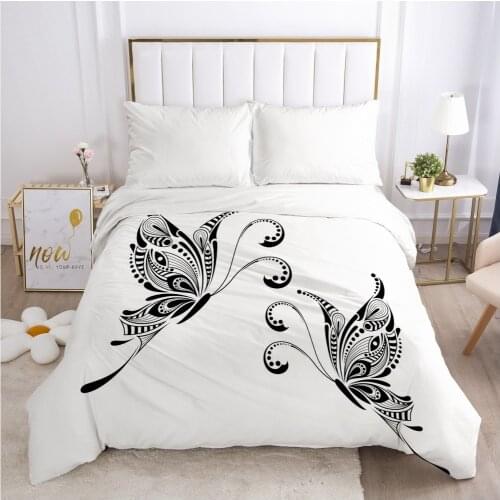 1PCS Duvet Cover Comforter/Quilt/Blanket Case King/Double 3D HD Printed with Zipper 200x220/220x240 Size Bedding butterfly