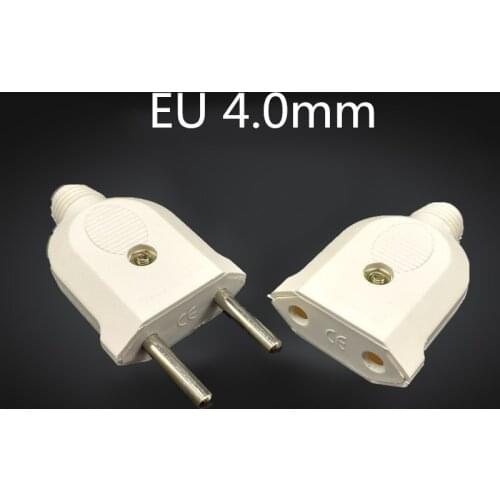 2 Pin EU Plug Male Female electronic Connector Socket Wiring Power Extension Cord Plug Connector Adapter Detachable Rewireable
