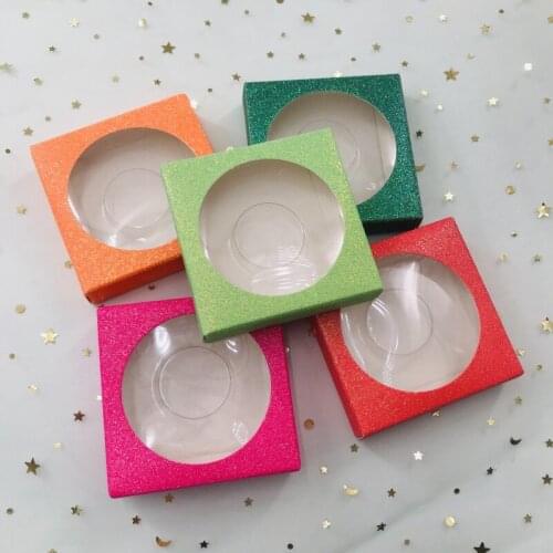 3D lashes boxes square lash box colorful lashes package custom private label logo glitter box