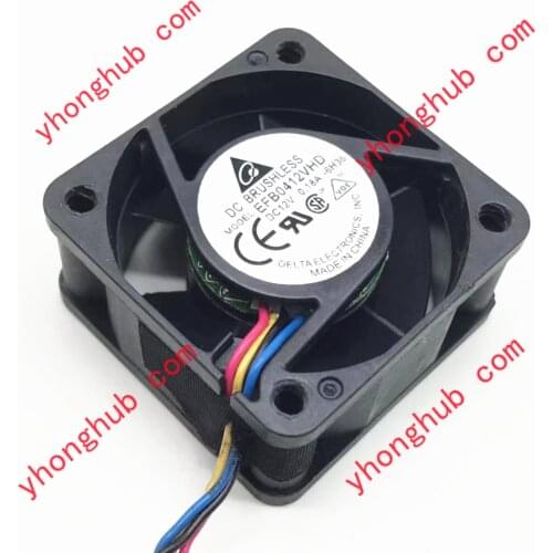 Delta Electronics EFB0412VHD 6H36 DC 12V 0.18A 40x40x20mm 4-wire Server Cooling Fan