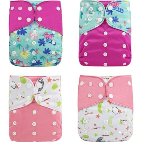 New Arrival Baby Cloth Diapers One Size Adjustable Washable Reusable for Baby Girls and Boys Diapers with Inserts 50+50/Lot