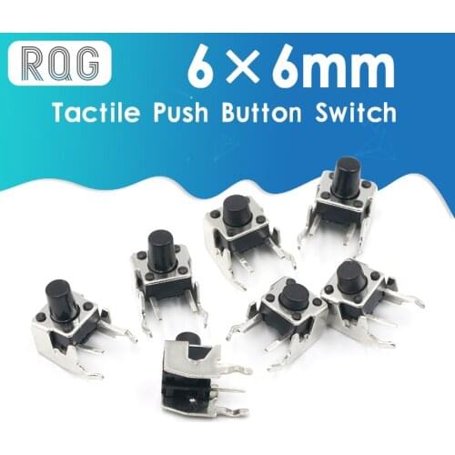 6x6mm Panel PCB Momentary Tactile Tact Mini Push Button Switch DIP 4pin 6x6x4.3/5/6/7.3-25 MM 6*6*4.3MM 5MM 6MM 7MM 8MM - 25MM