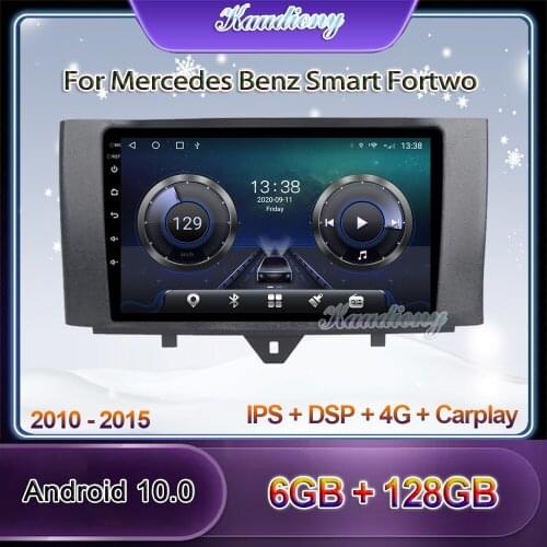 Kaudiony 9" Android 10.0 Car Radio For Mercedes Benz Smart Fortwo Car Multimedia Player Auto GPS Navigation Stereo 4G 2010-2015