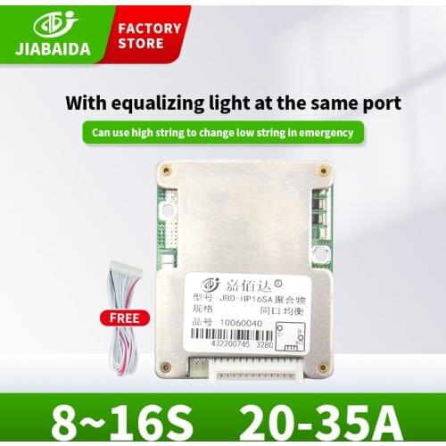 JBD 8S 12S 14S 16S Bms 10S 36V 13A 48V For Li-Ion Lifepo4 Battery Balance Board Proction 15A 20A 25A 30A With Common Port E-Bike
