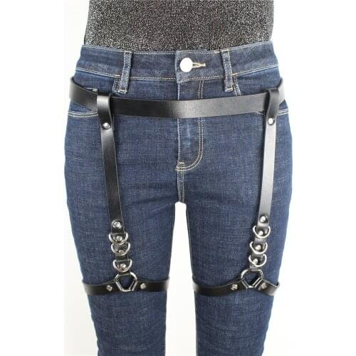 CKMORLS Erotic Belts Adjustable Female Leather Harness Leash Straps Garter Goth Leg Harness Erotic Lingerie BDSM Bondage Fetish