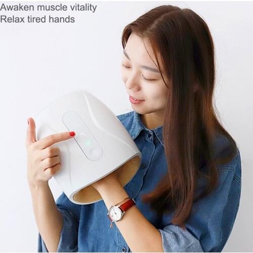 Electric Hand Massager Machine with Physiotherapy Equipment Palm Hand Finger Massager with Air Pressure Heat Compress Wholesale