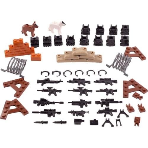 WW2 Military Weapon Building Blocks Guns Figures Accessories Bricks Pack Police Swat Army Parts City Dogs Toys For Boys